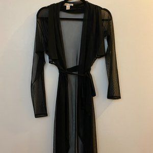 Mesh Full Length Cardigan | Black | Size S